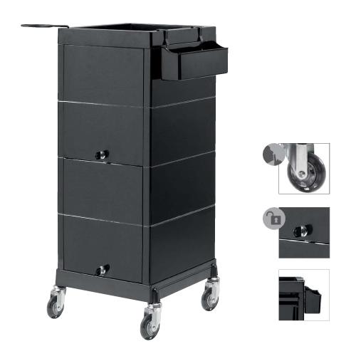 000737102 Sibel Discrete Lock työtarvikevaunu, musta