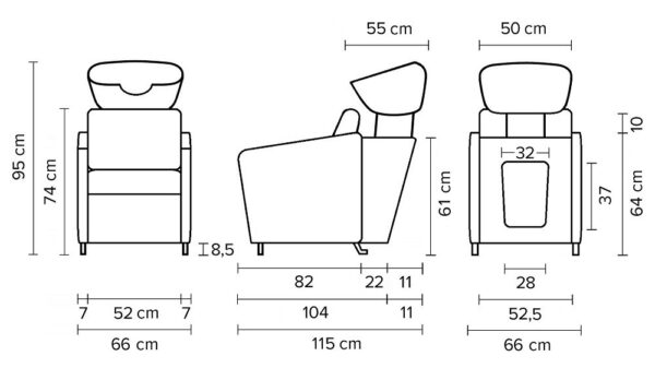 Pesupaikka Hairway Domino, musta allas