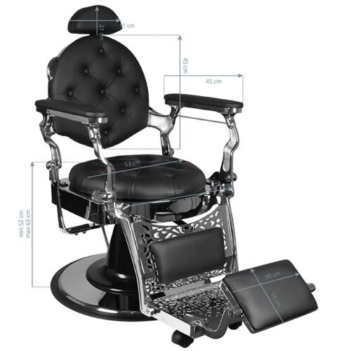 Barber-chair-Giulio-Silver-black Parturituoli Giulio Silver