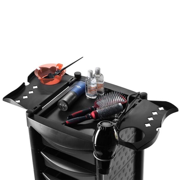 BraveHead-Salon-Trolley-black-mybeauty24.fi_ Bravehead Trolley työtarvikevaunu, musta