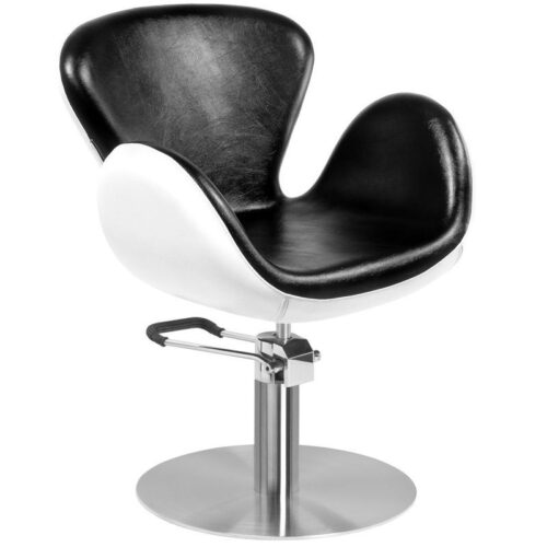 Hairdresser-customer-chair-Tulipblack-and-white Kampaamotuoli Tulip, musta-valkoinen