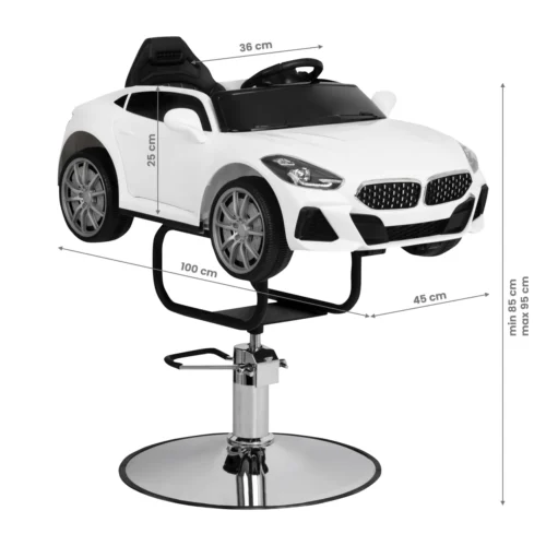 Hairdressing-chair-for-children-car-BM-white Lasten kampaamotuoli BM valkoinen