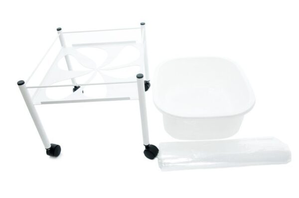 Pedikyyrin jalkakylpy, yksi korkeus valkoinen