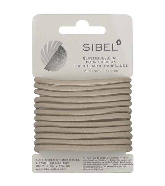 Sibel-Thick-Elastic-Hair-Bands-blonde12 Sibel Thick Elastic Hair Bands , vaaleanruskea 12 kpl
