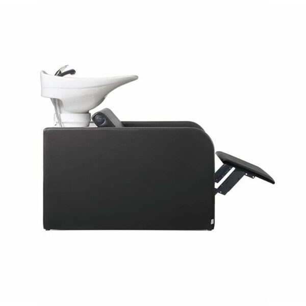 Takumi-Jin-wash-unit-with-electrical-legrest-and-white-basin-1 Takumi Jin pesupaikka sähköisellä jalkatuella, musta allas