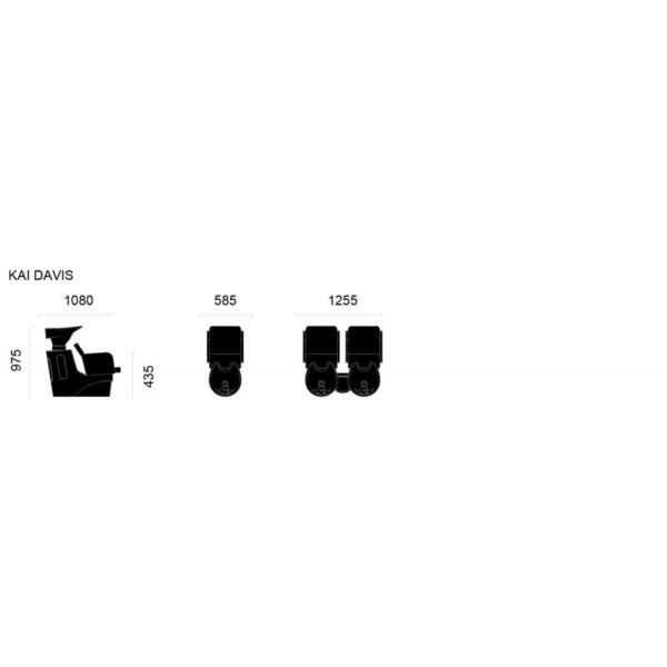 Takumi Kai Davis kampaamon pesupaikka, musta allas