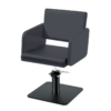 Takumi-Yuki-Hydraulic-Styling-chair-with-black-square-base-Domus-Graphite Takumi Yuki kampaamotuoli, mattamustaa hydraulipumppu