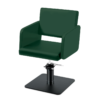 Takumi-Yuki-Hydraulic-Styling-chair-with-black-square-base-Forest Takumi Yuki kampaamotuoli, mattamustaa hydraulipumppu