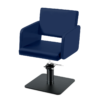 Takumi-Yuki-Hydraulic-Styling-chair-with-black-square-base-Navy Takumi Yuki kampaamotuoli, mattamustaa hydraulipumppu