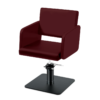 Takumi-Yuki-Hydraulic-Styling-chair-with-black-square-base-Wine Takumi Yuki kampaamotuoli, mattamustaa hydraulipumppu