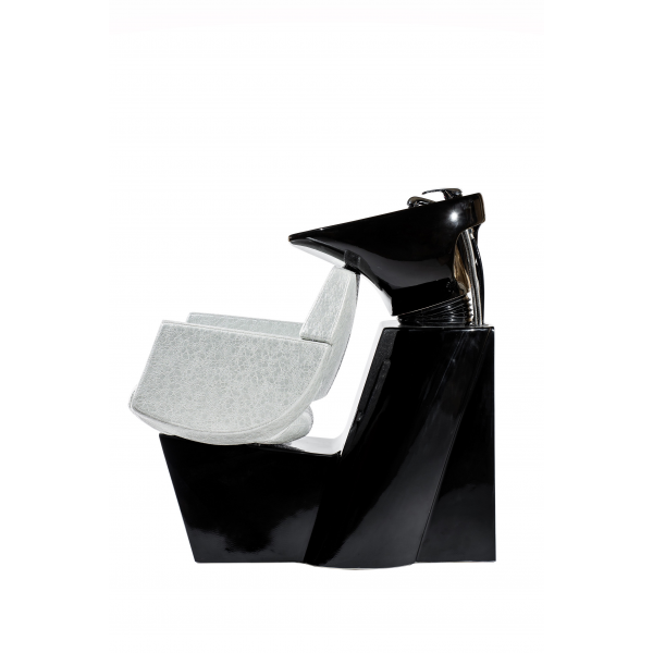 Kampaamon pesupaikka istuin musta,valkoinen