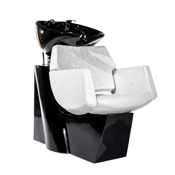 Kampaamon pesupaikka istuin musta,valkoinen